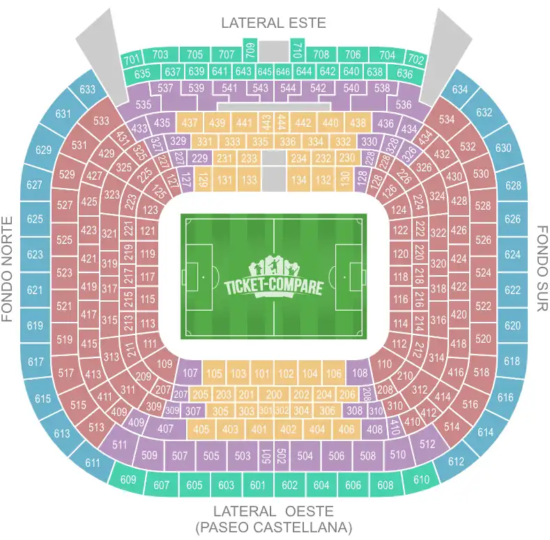 Santiago Bernabeu Sittplatsplan