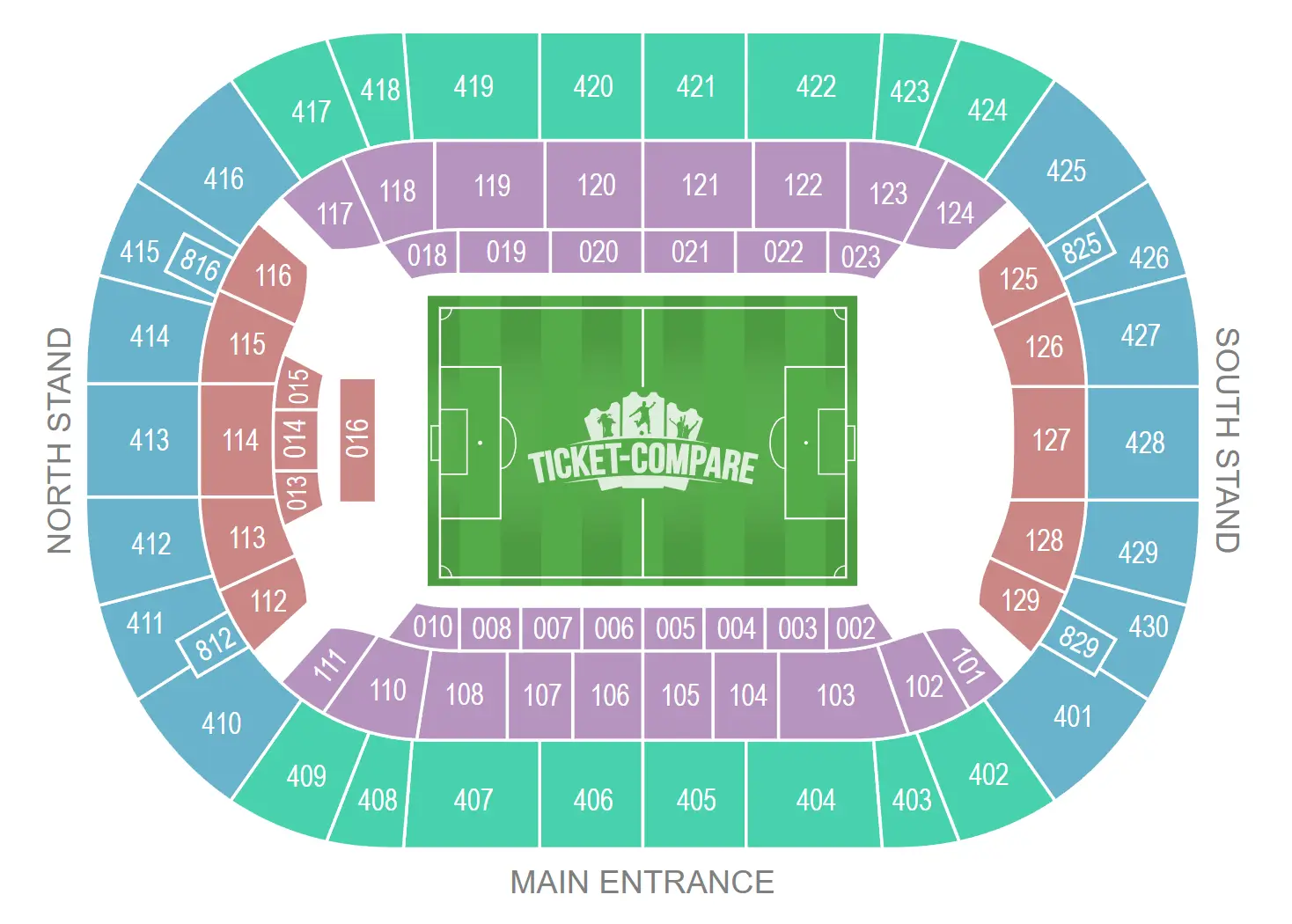 Johan Cruijff ArenA Sittplatsplan
