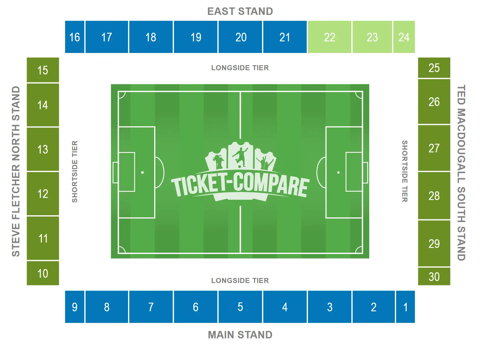 Vitality Stadium Sittplatsplan