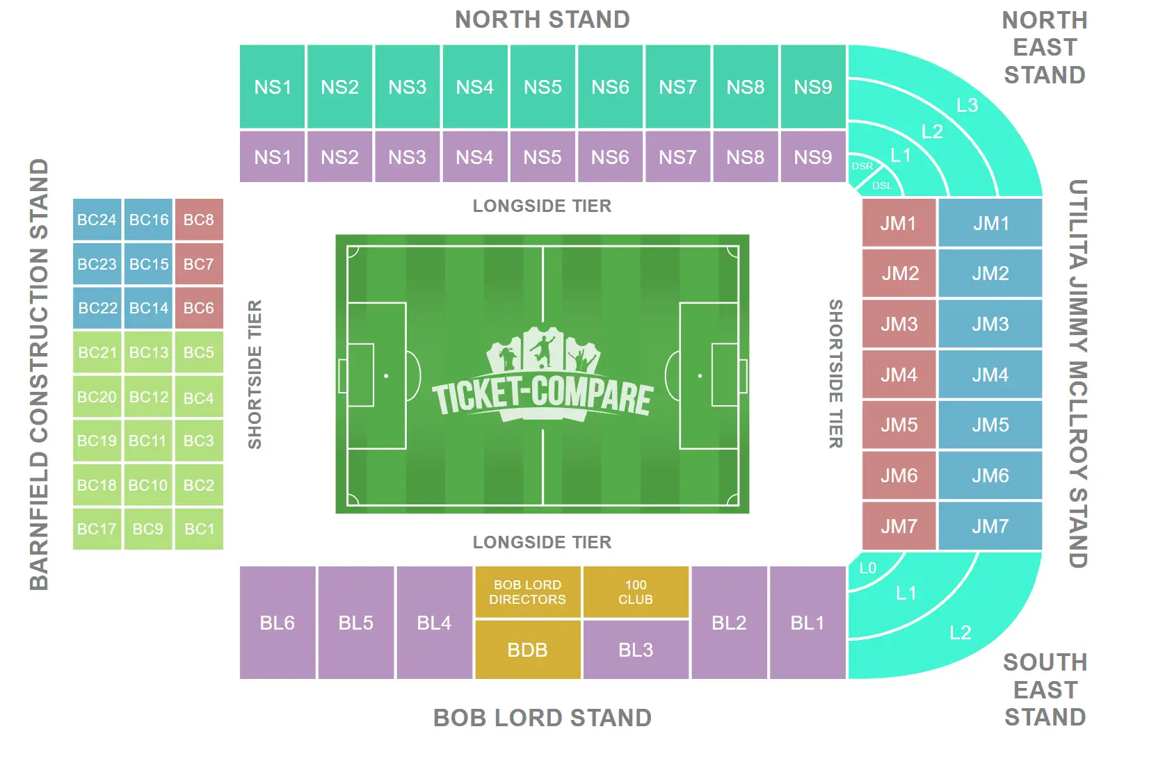 Turf Moor Sittplatsplan