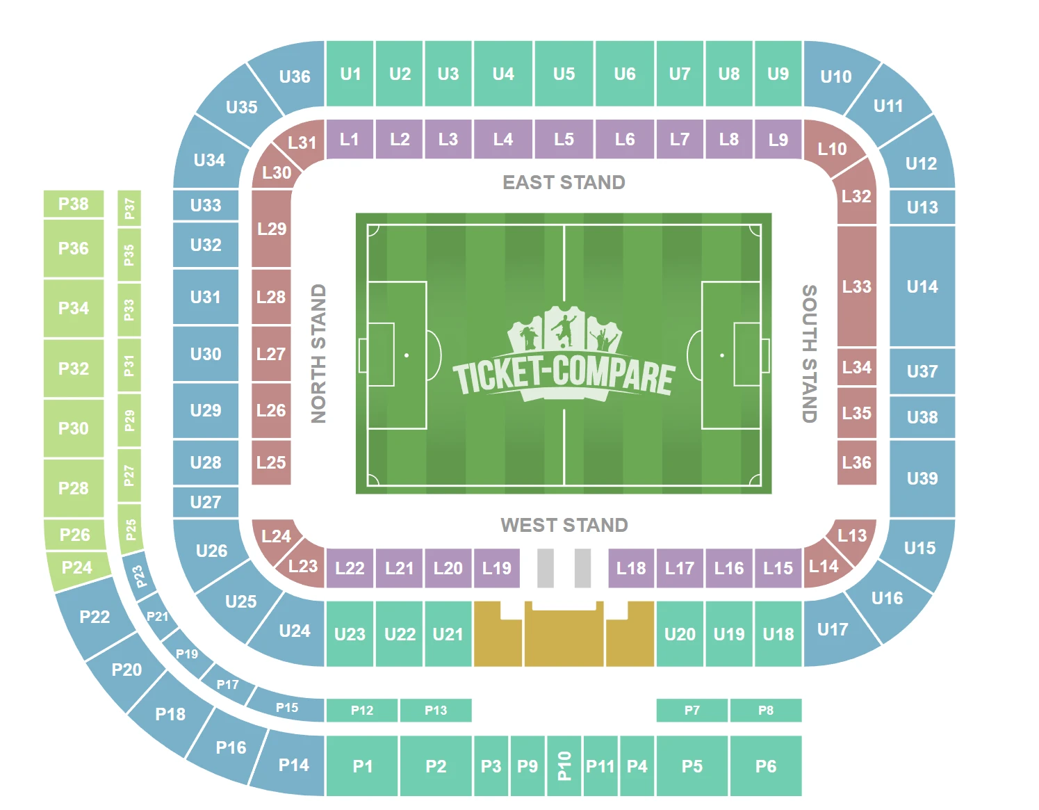 Stadium of Light Sittplatsplan