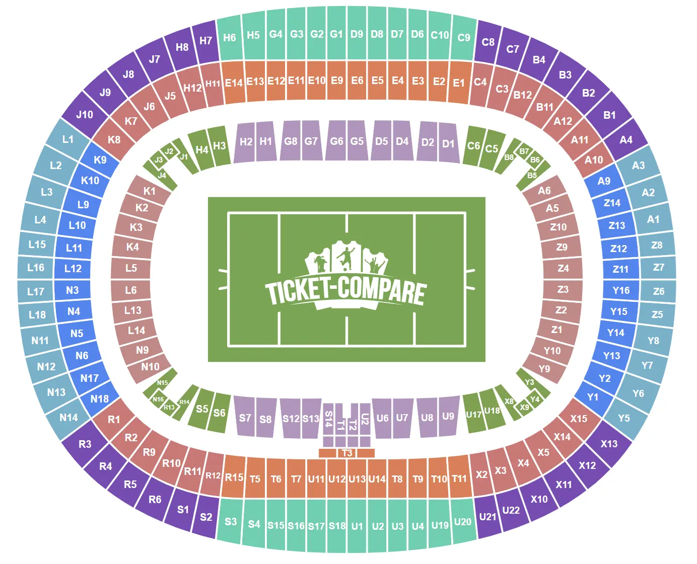 Stade de France Sittplatsplan