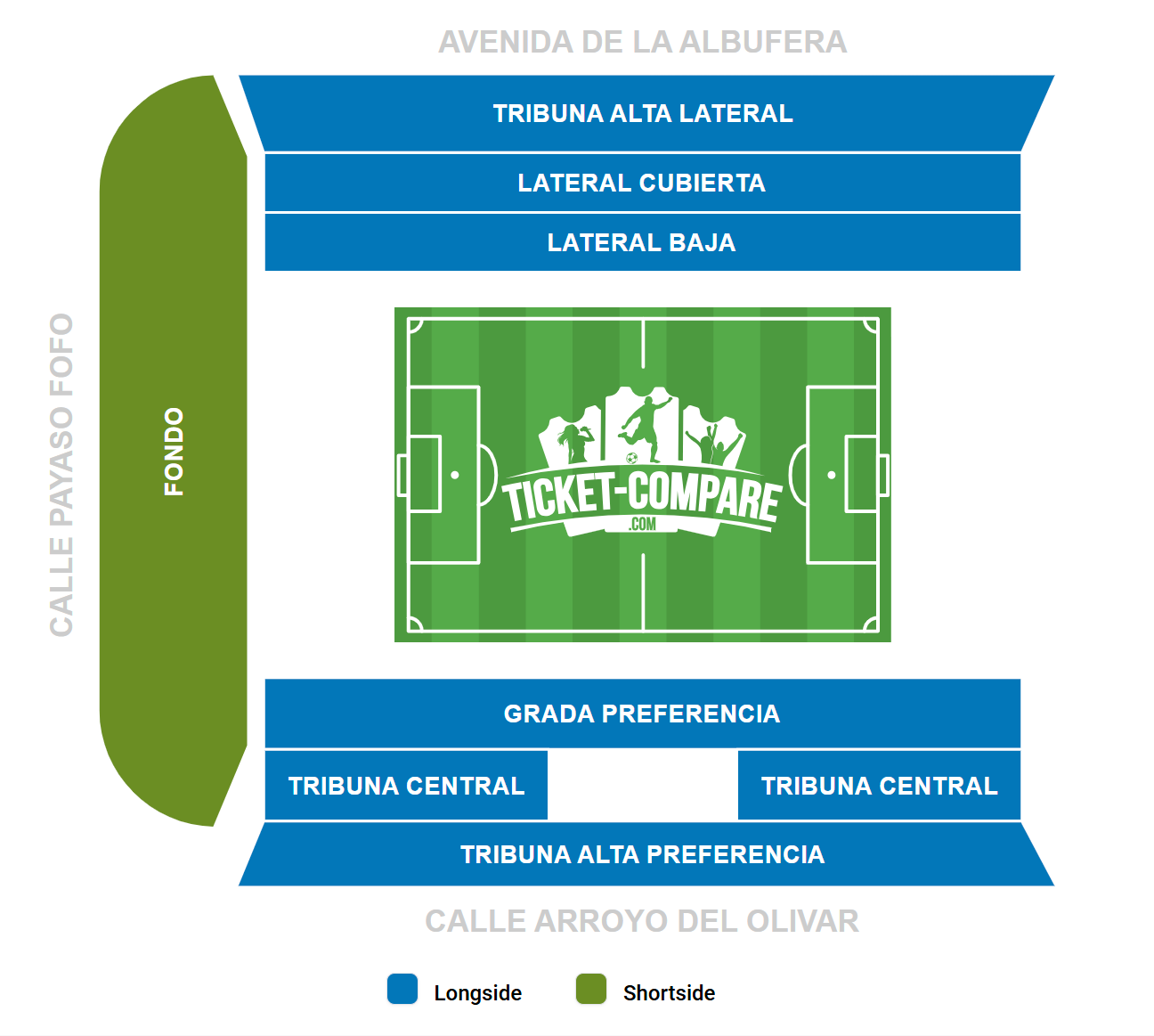 Campo de Futbol de Vallecas Sittplatsplan