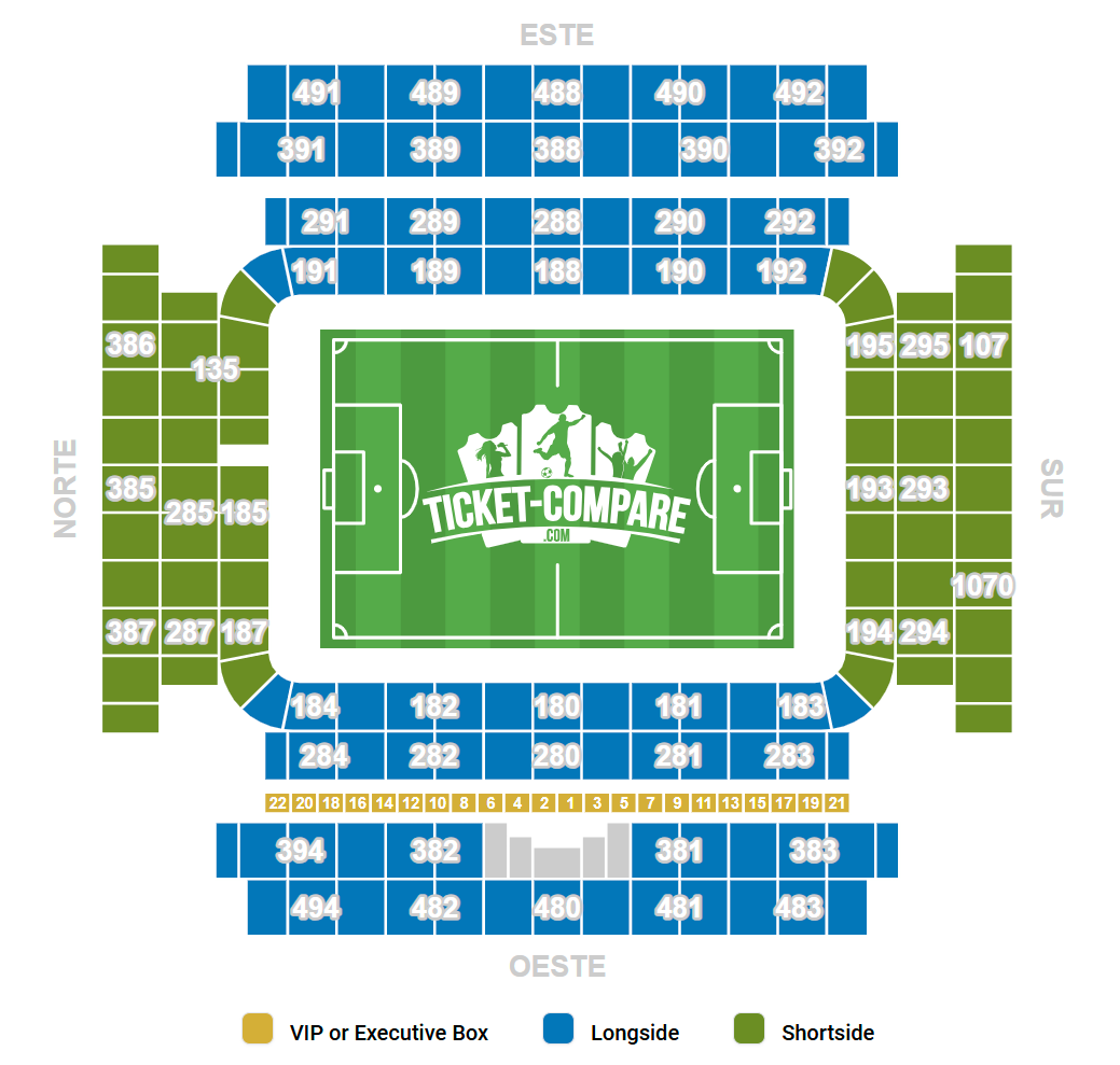 Estadio Carlos Tartiere Sittplatsplan