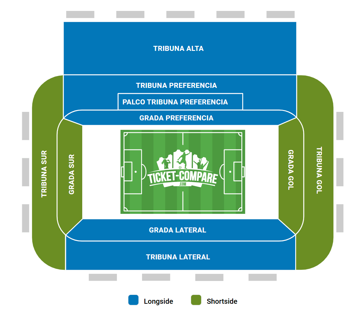 Estadio El Sadar Sittplatsplan