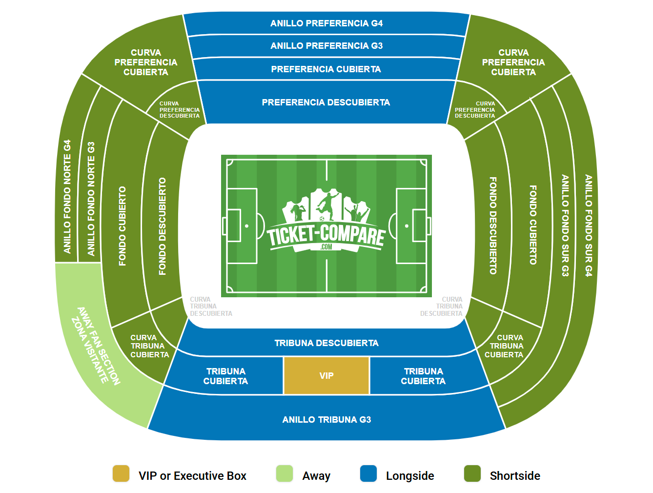 Estadio Martinez Valero Sittplatsplan