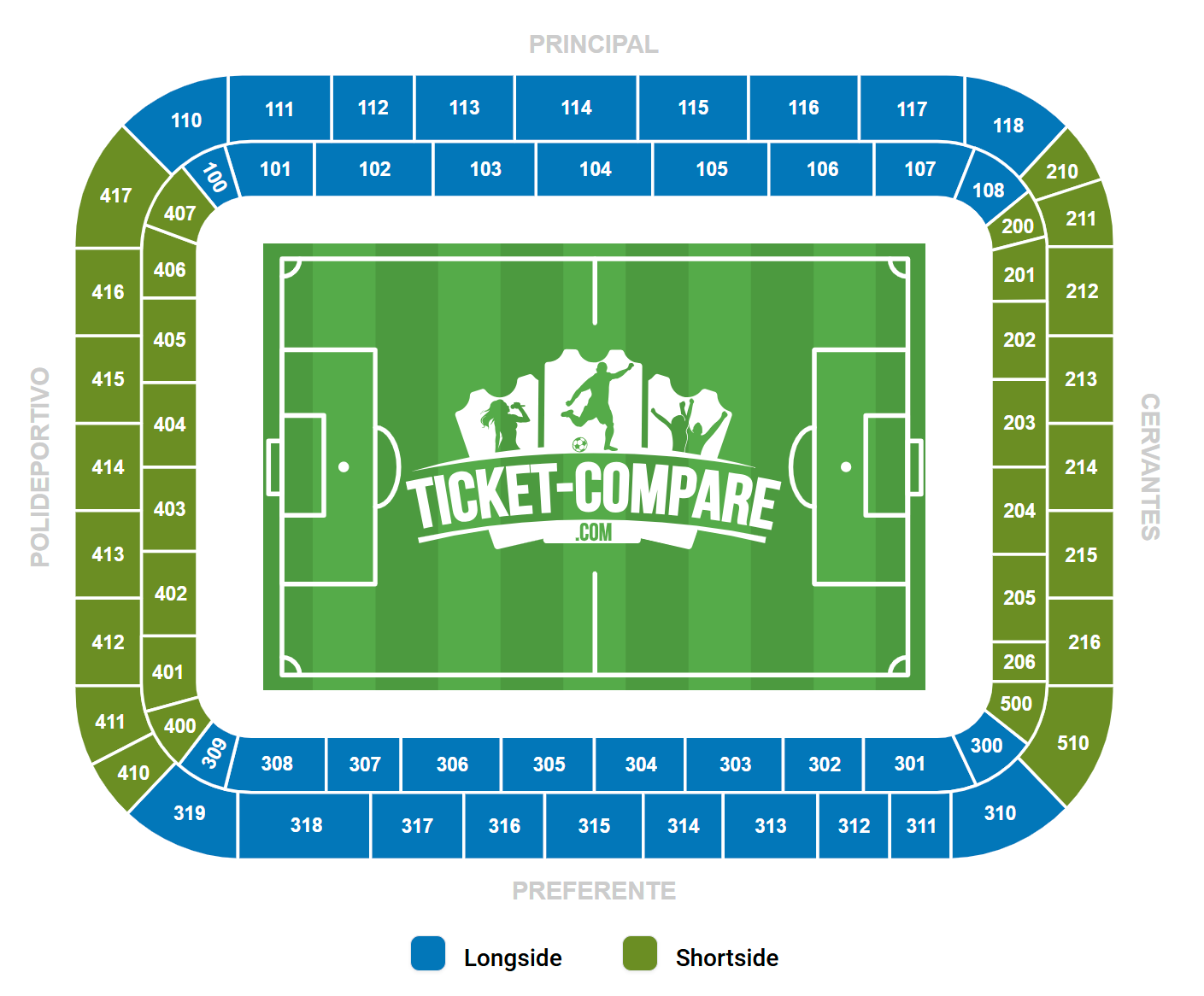 Estadio Mendizorrotza Sittplatsplan