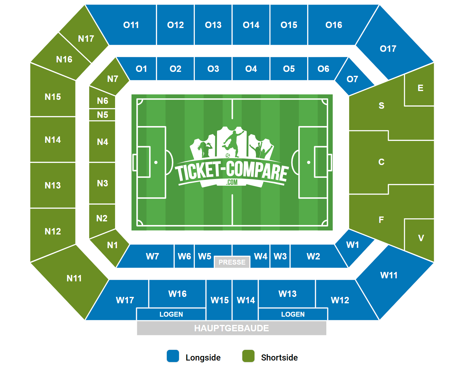 Europa-Park Stadion Sittplatsplan