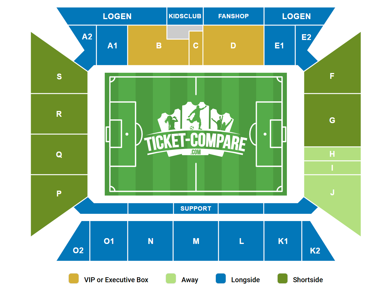Mewa Arena Sittplatsplan