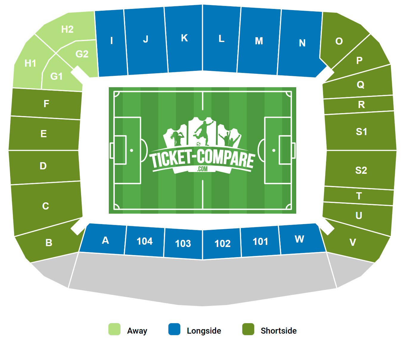 Rhein-Neckar-Arena Sittplatsplan