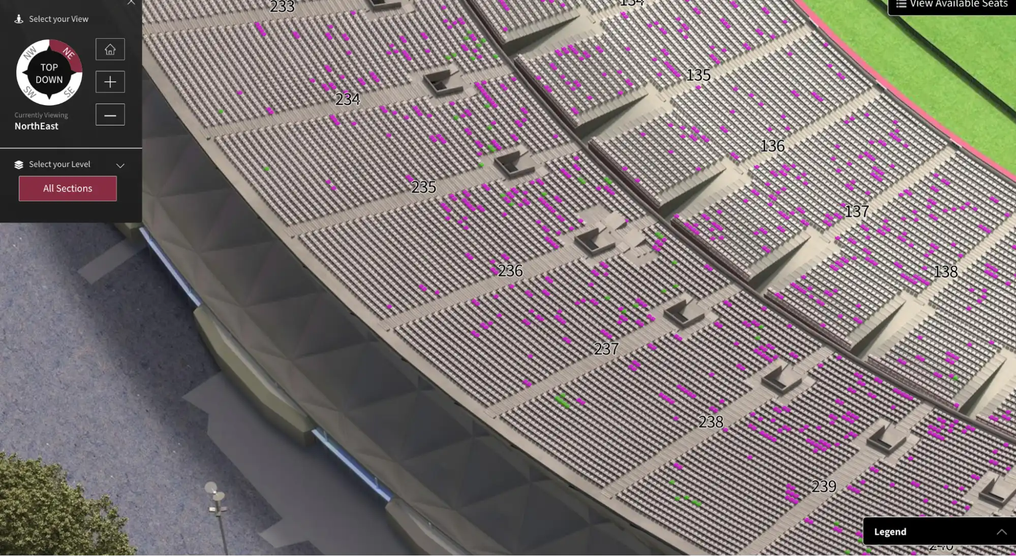 interaktiv karta med lediga platser markerade