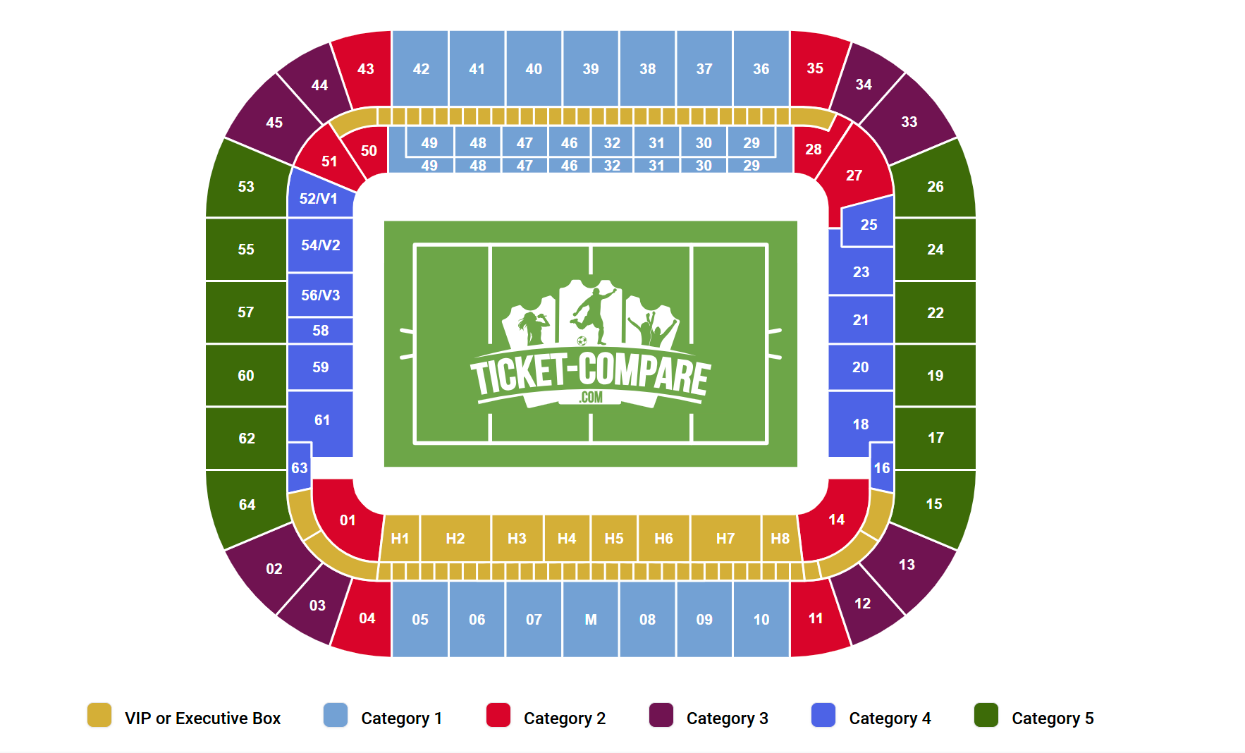 Stade Matmut Atlantique Sittplatsplan