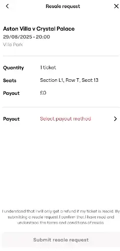 screenshot av försäljningsfönstret