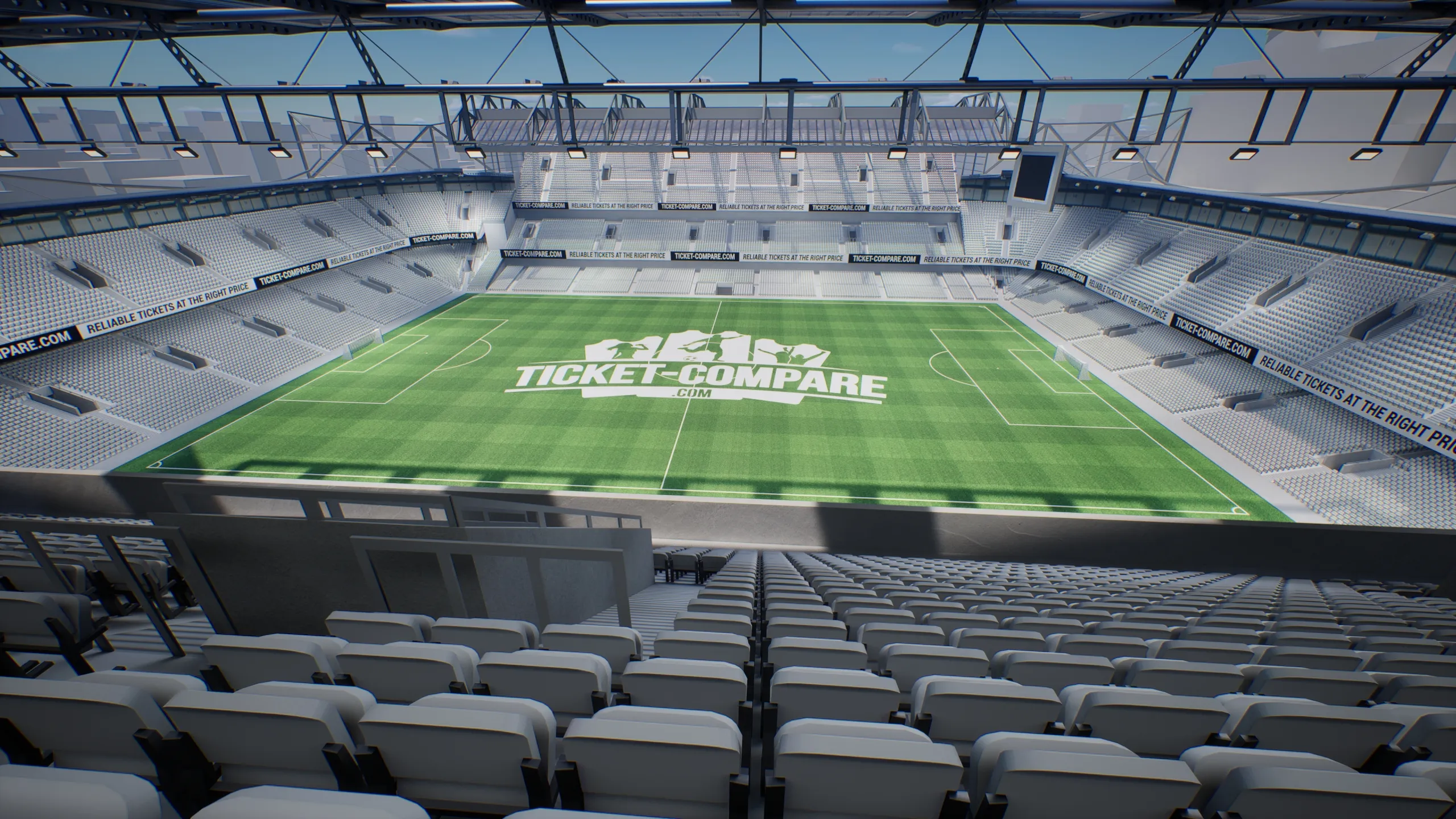 Illustration av utblick från West Stand Upper på Stamford Bridge