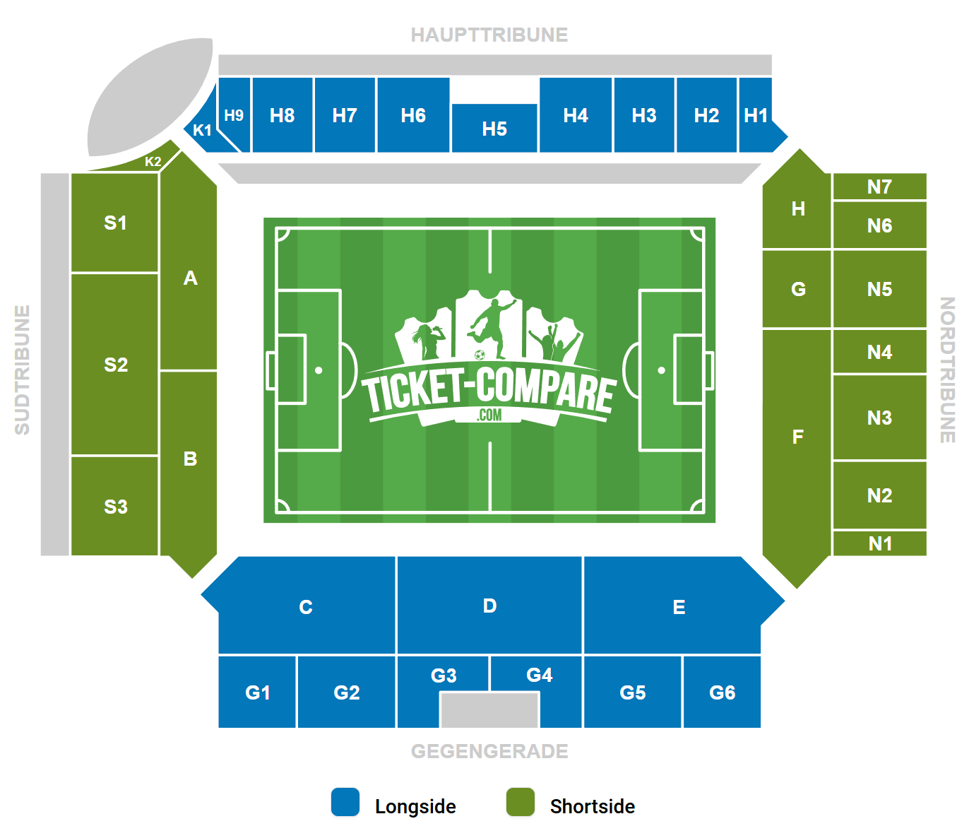 Millerntor Stadion Sittplatsplan