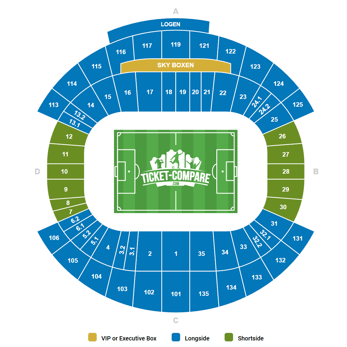 Red Bull Arena Sittplatsplan