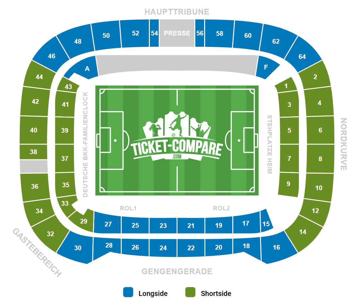 Volkswagen Arena Sittplatsplan