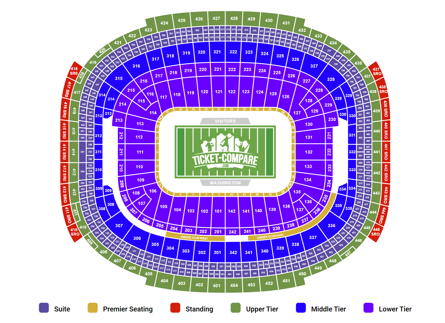 FedExField Seating Chart
