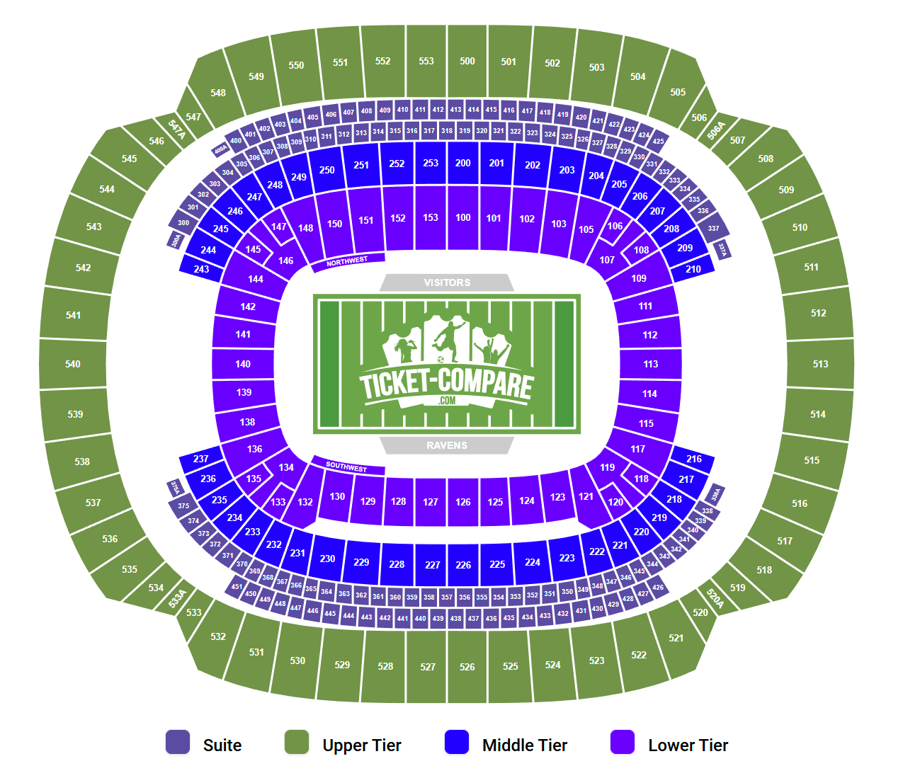 M&T Bank Stadium Seating Chart